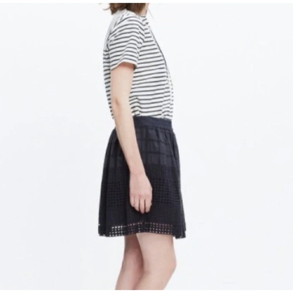Madewell Black Beachhouse Eyelet Skirt Size M